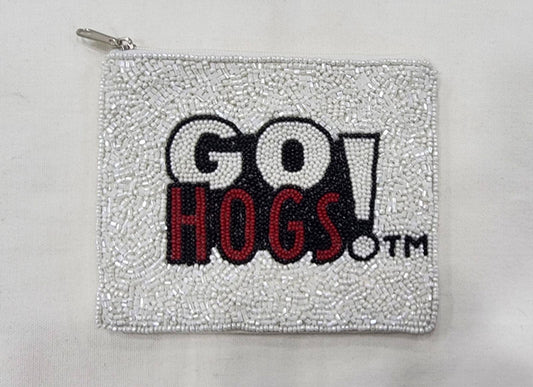 Arkansas Go Hogs Beaded Pouch