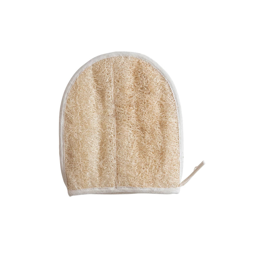 Terrycloth Natural Loofah Shower Mitt