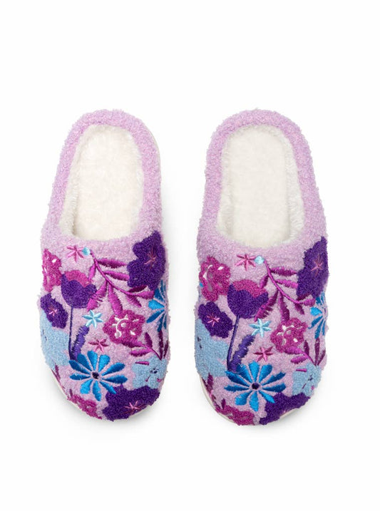 Purple Floral Slippers