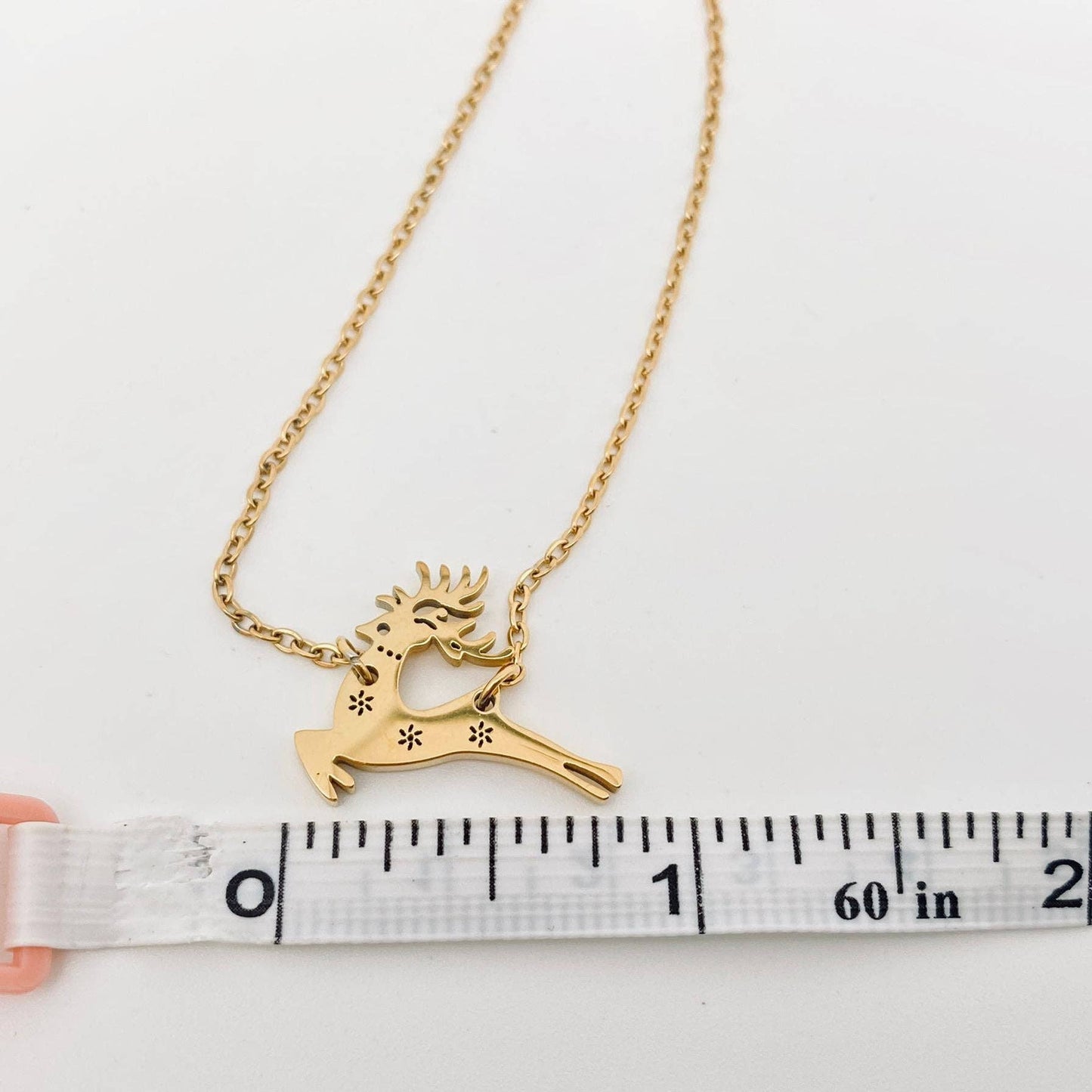 Gold Plated Reindeer Necklace