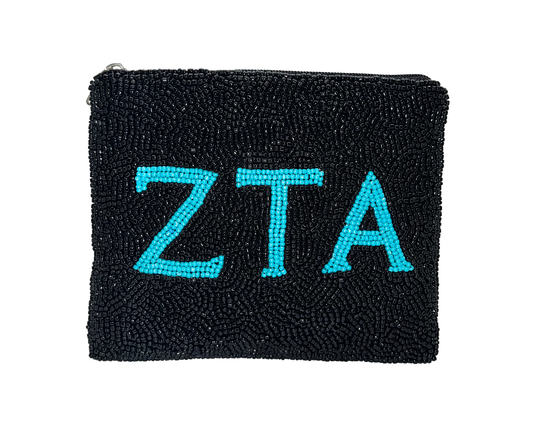 Zeta Tau Alpha Beaded Pouch