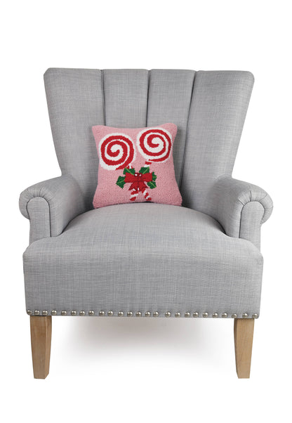 Peppermint Lollipop Hook Pillow