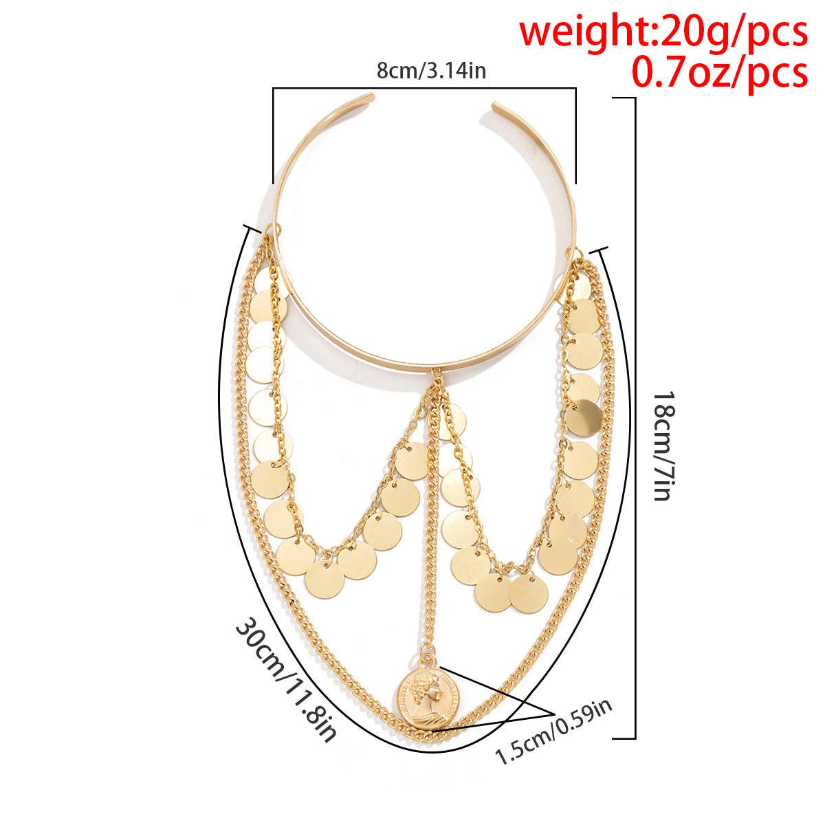 Vintage Punk Tassel Chain Arm Cuff DPJAC2506