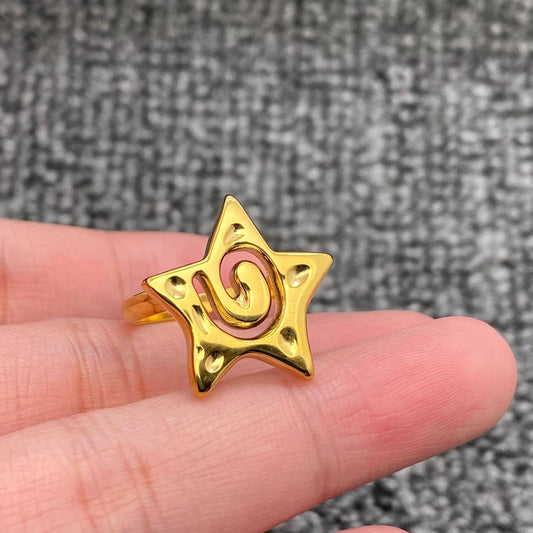 Large Star Ring - Gold Plated