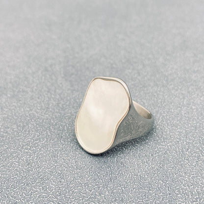 Geometric Shell Stainless Steel Ring