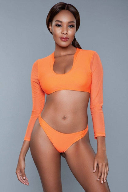 Orange Long Sleeve 2 Piece Suit