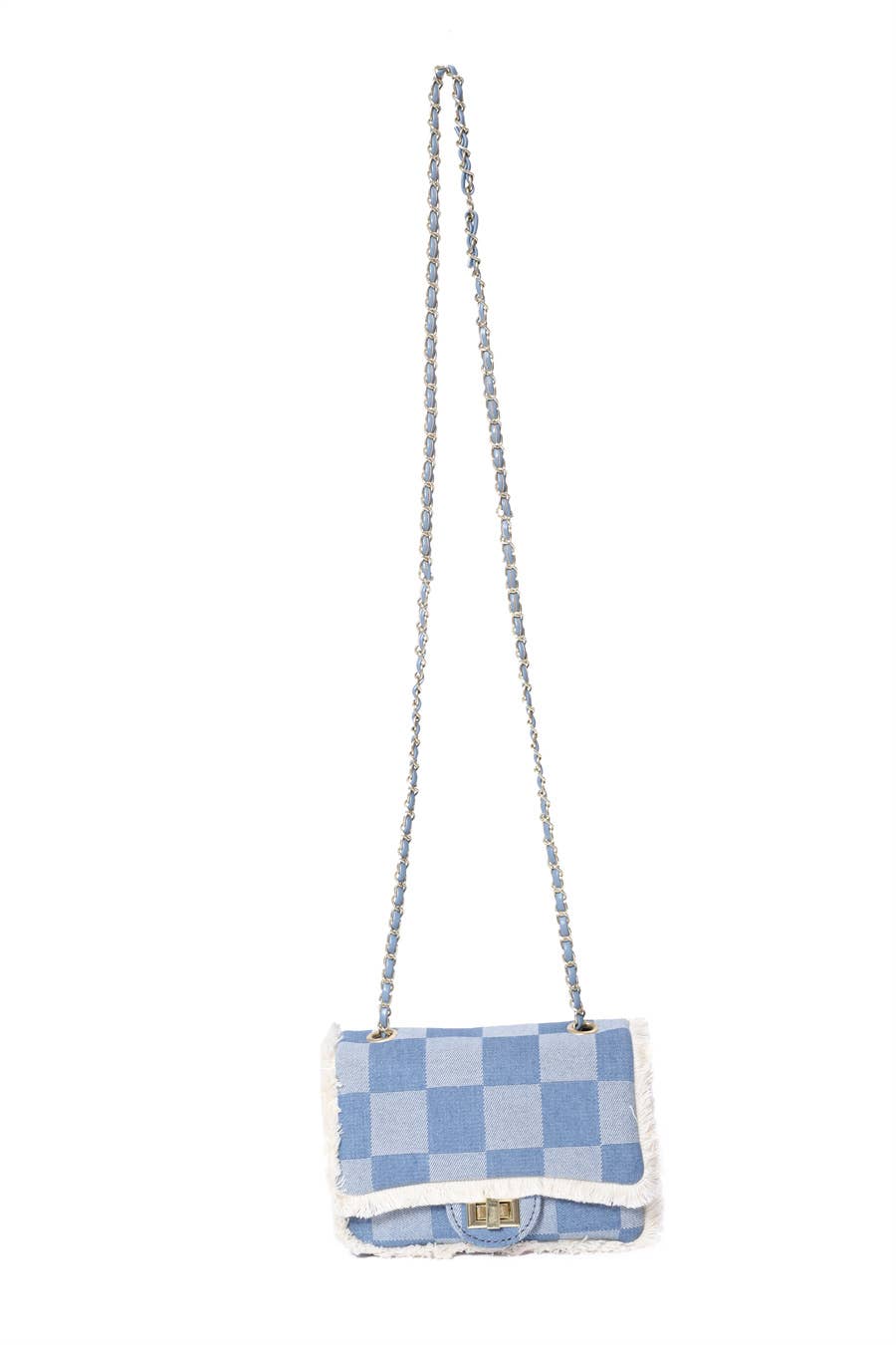 Denim Checkered Purse