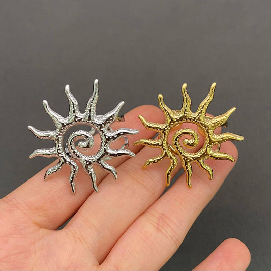 Sun 18K Gold Plated Adjusable Ring