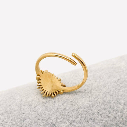 Gold Plated Stainless Steel Devil's Eye Adjustable Ring